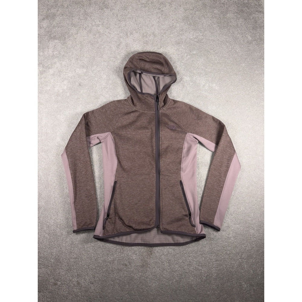 The North Face Womens Grid Fleece Full Zip Hoodie Mauve Purple S Small